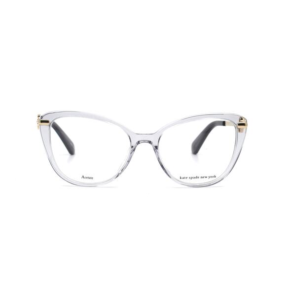 NEW KATE SPADE FLAVIA GREY CRYSTAL GOLD AUTHENTIC EYEGLASSES FRAME - Picture 3 of 9